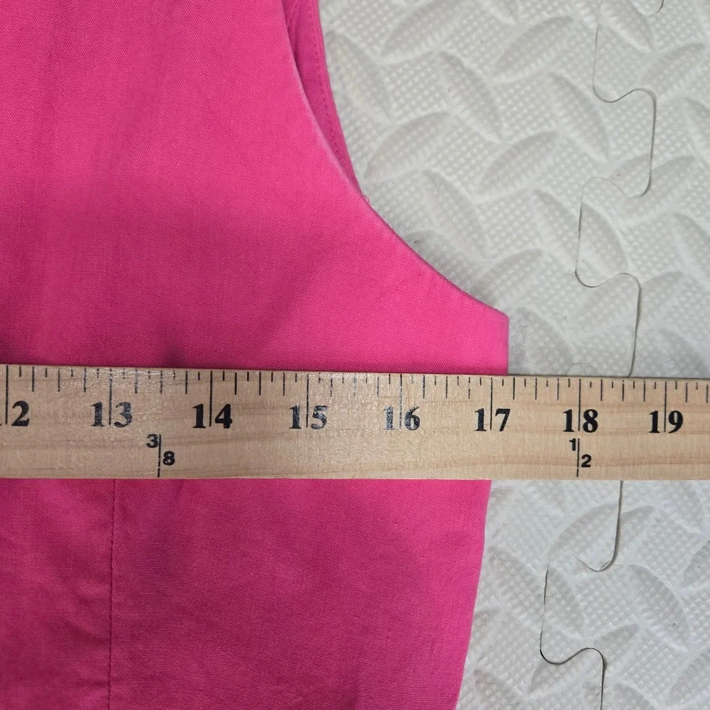 Rag & Bone Priya Linen Blend Vest Hot Pink Women Size 10 V-Neck Waistcoat - Picture 8 of 10
